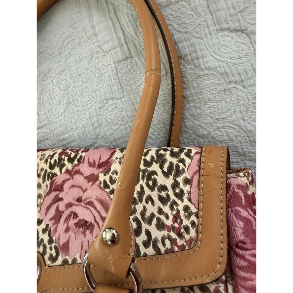 Guess Shoulder Bag Pink Rose Logo Print O-Ring Faux 2000s Y2K Indie Sleeze READ